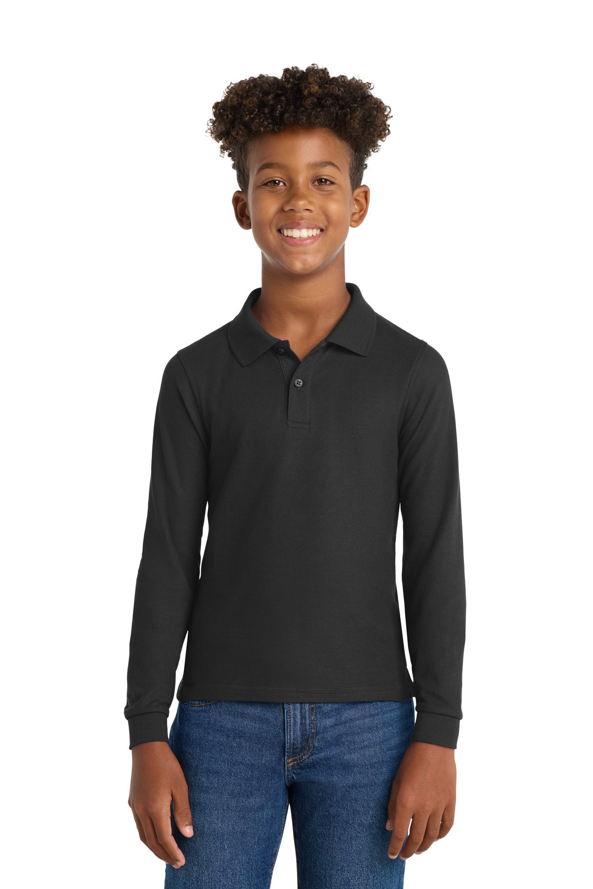 Port Authority Youth Long Sleeve Silk Touch Polo