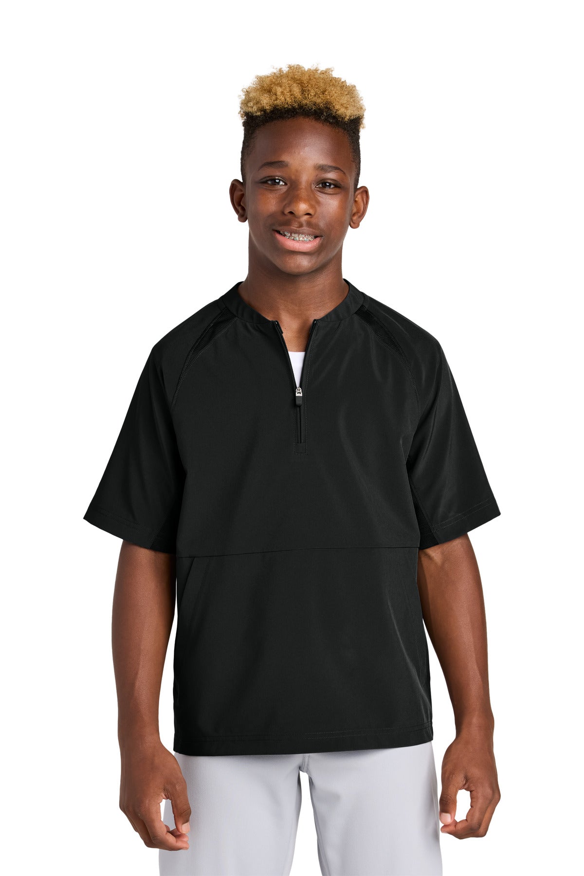 Sport-Tek Youth Repeat 1/2-Zip Short Sleeve Jacket