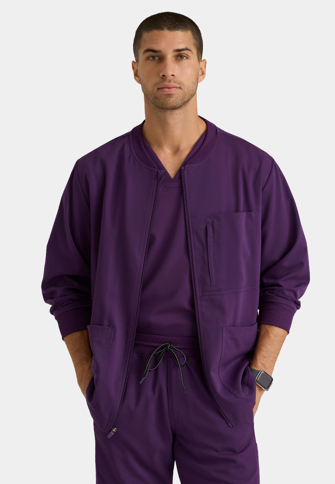 Barco - Grey's Anatomy Stretch - Men's Five Pocket Zip-Up React Warm-Up Jacket (All Colors)