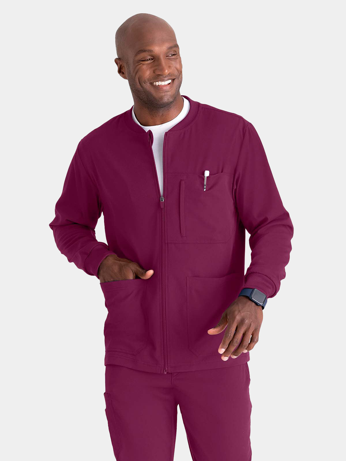 Barco - Grey's Anatomy Stretch - Men's Five Pocket Zip-Up React Warm-Up Jacket (All Colors)